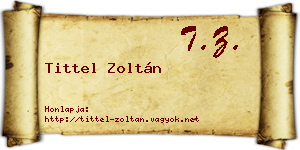 Tittel Zoltán névjegykártya